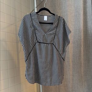 Xhilaration Black and White Striped Swim Coverup